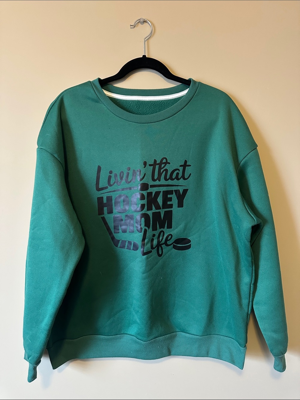 Green 'Hockey Mom Life' Crewneck Sweatshirt - Unbranded